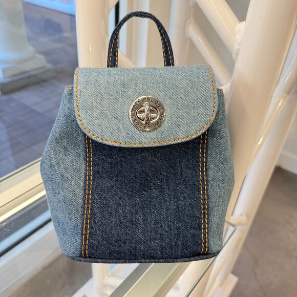 Marc Jacobs Turnlock Medium Backpack 4P5HBP006H02 DENIM $350 - Picture 1 of 16